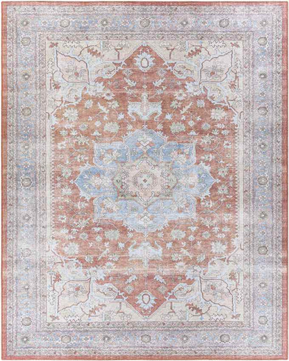 North Pekin Traditional Dark Brown Washable Area Rug