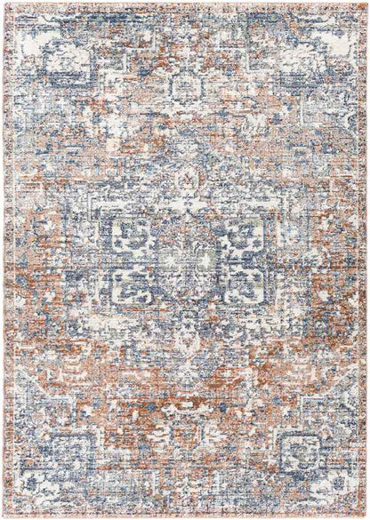 Rising Sun Traditional Burnt Orange Area Rug