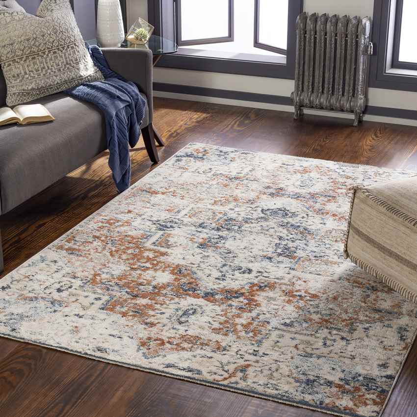 Delaware Traditional Burnt Orange Area Rug