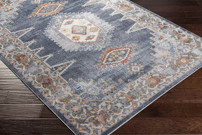 Rock Traditional Pale Blue Area Rug