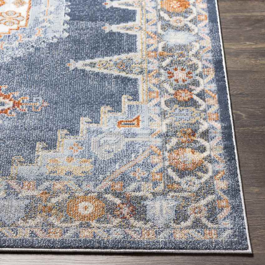 Rock Traditional Pale Blue Area Rug
