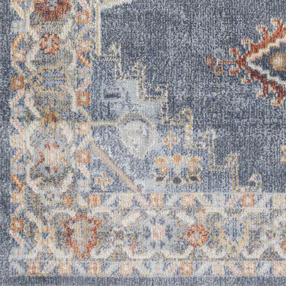 Rock Traditional Pale Blue Area Rug