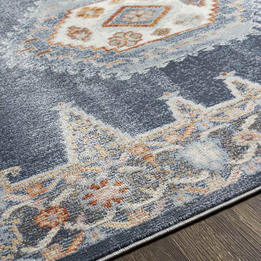 Rock Traditional Pale Blue Area Rug