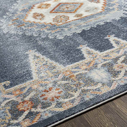 Rock Traditional Pale Blue Area Rug