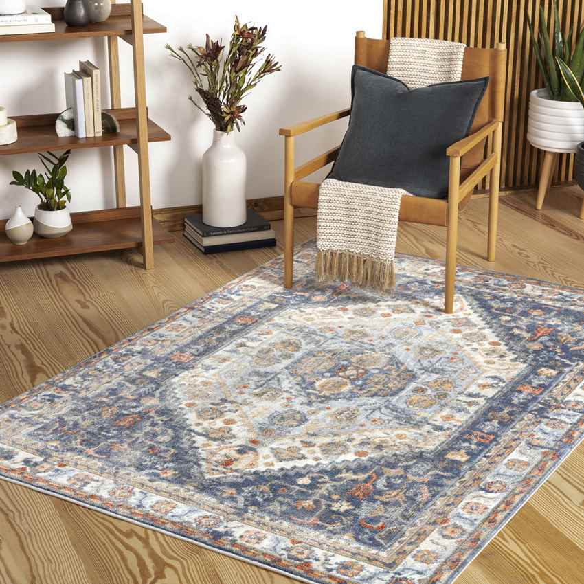 Elisa Traditional Denim Area Rug
