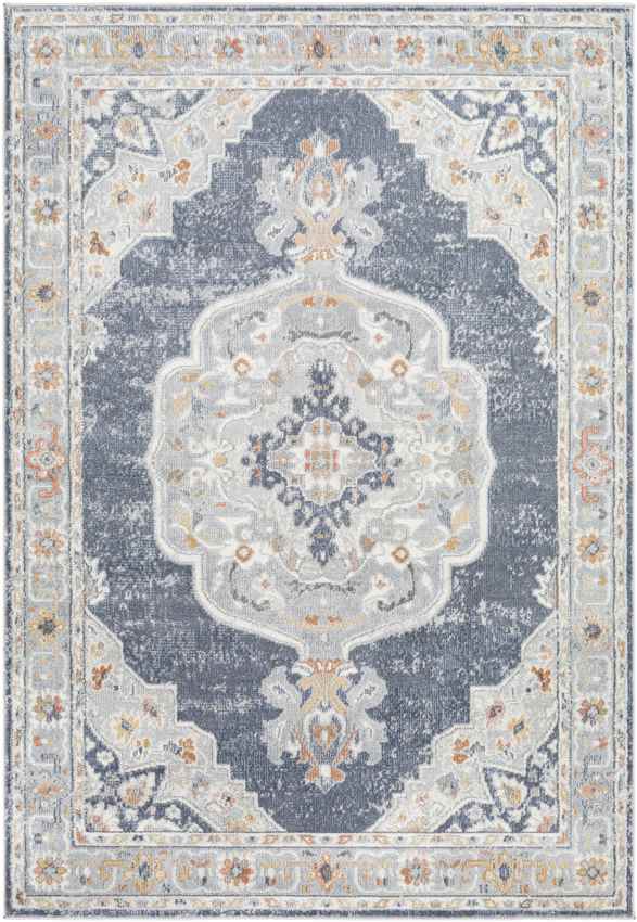 Rock Falls Traditional Pale Blue Area Rug