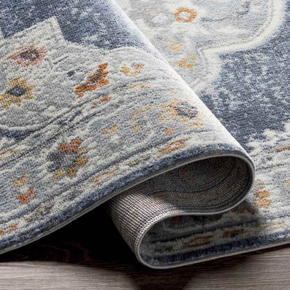 Rock Falls Traditional Pale Blue Area Rug