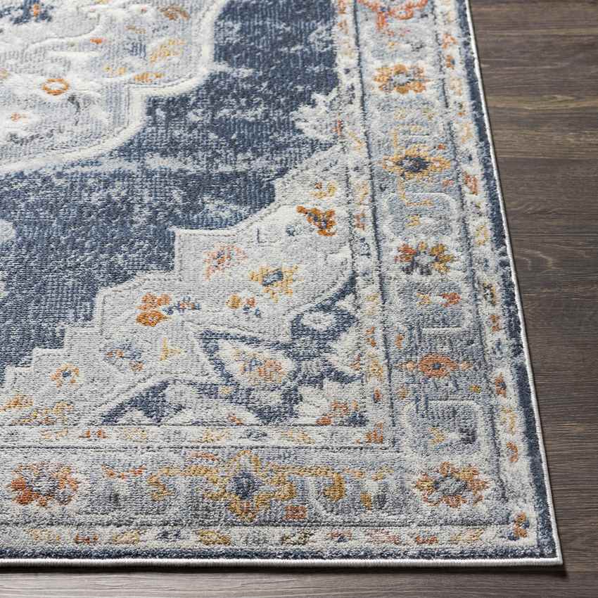Rock Falls Traditional Pale Blue Area Rug