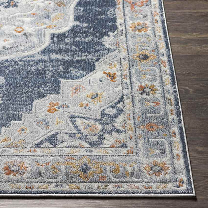 Rock Falls Traditional Pale Blue Area Rug