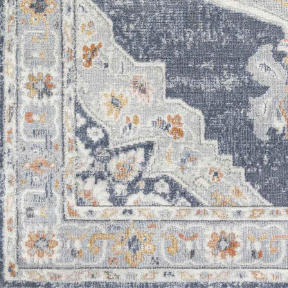 Rock Falls Traditional Pale Blue Area Rug