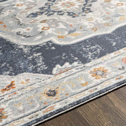 Rock Falls Traditional Pale Blue Area Rug