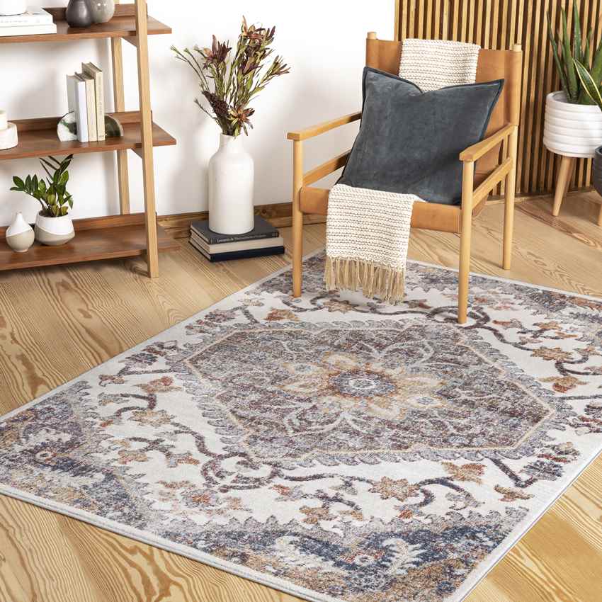 Rock Island Traditional Burnt Orange Area Rug