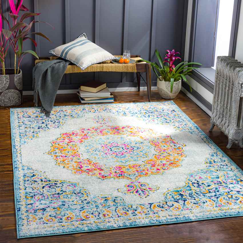 Donna Traditional Light Blue Area Rug