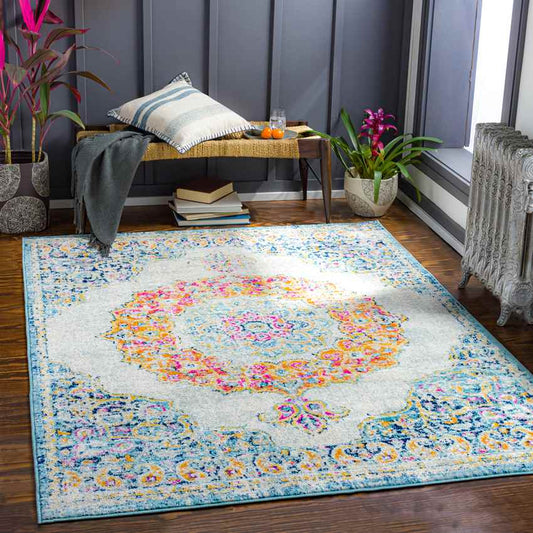 Donna Traditional Light Blue Area Rug