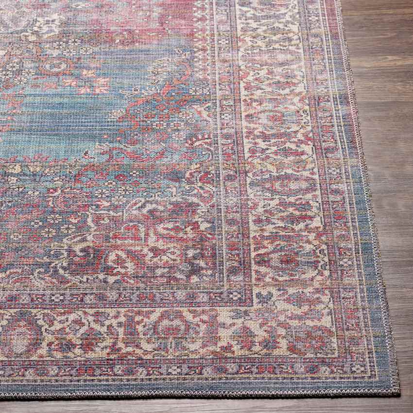 Matthews Traditional Tan Washable Area Rug