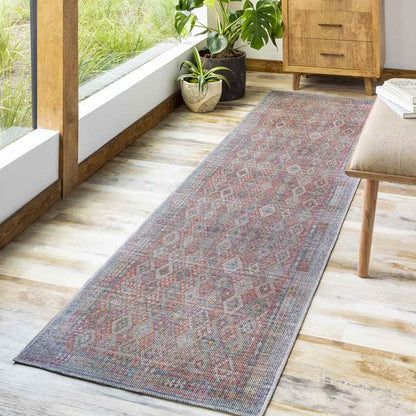 Mecca Traditional Dark Coral Washable Area Rug