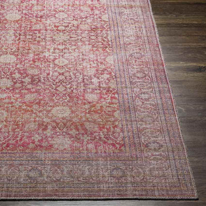 Meridian Hills Traditional Brick Washable Area Rug
