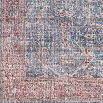 Royal Center Traditional Denim Washable Area Rug