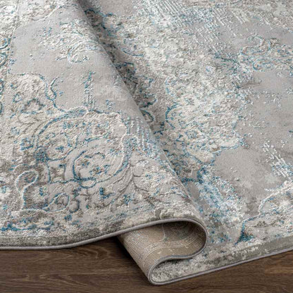 Jerry Traditional Teal Area Rug