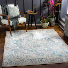 Jerry Traditional Denim Area Rug
