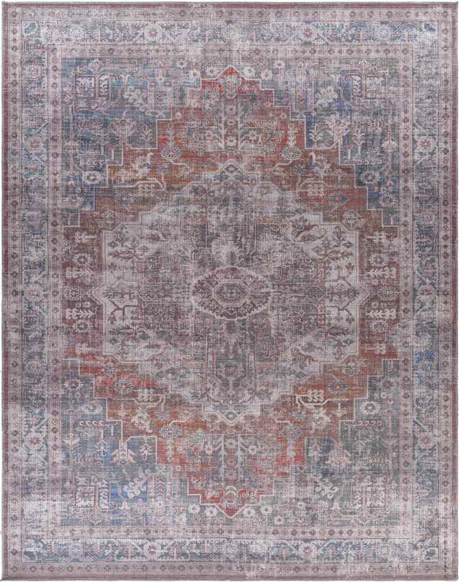 Millhousen Traditional Navy Washable Area Rug