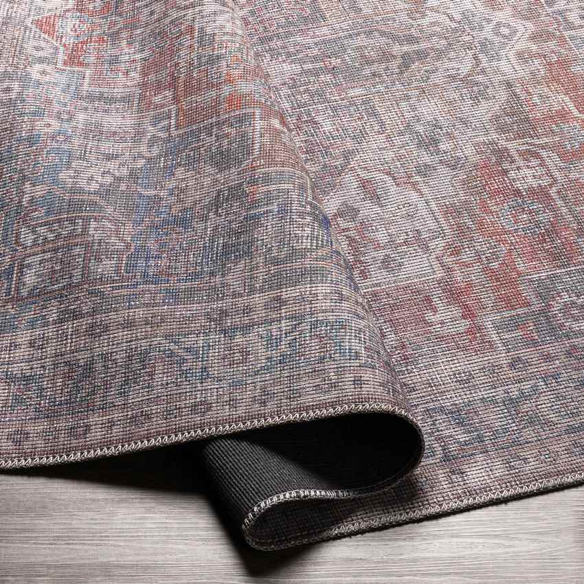 Millhousen Traditional Navy Washable Area Rug