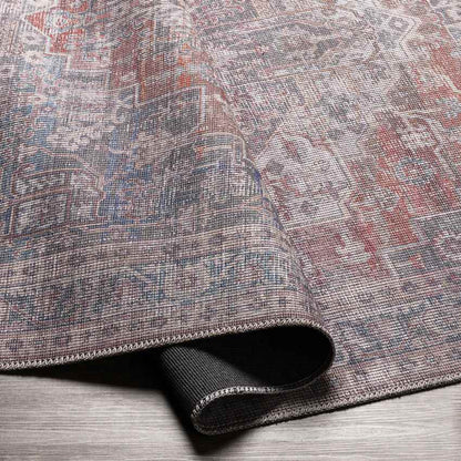 Millhousen Traditional Navy Washable Area Rug