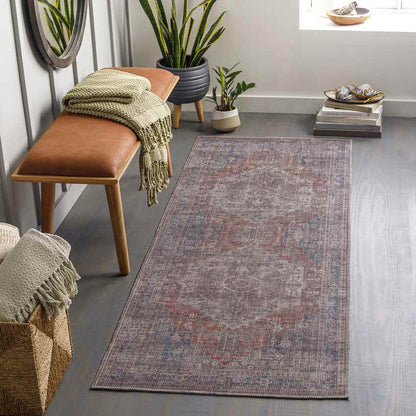 Millhousen Traditional Navy Washable Area Rug