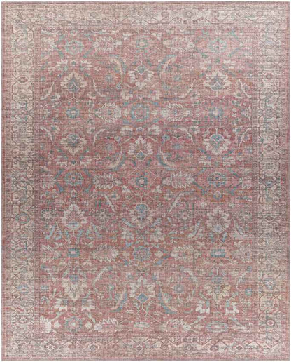Milltown Traditional Red Washable Area Rug