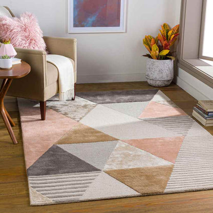 Long Grove Modern Pale Pink Area Rug