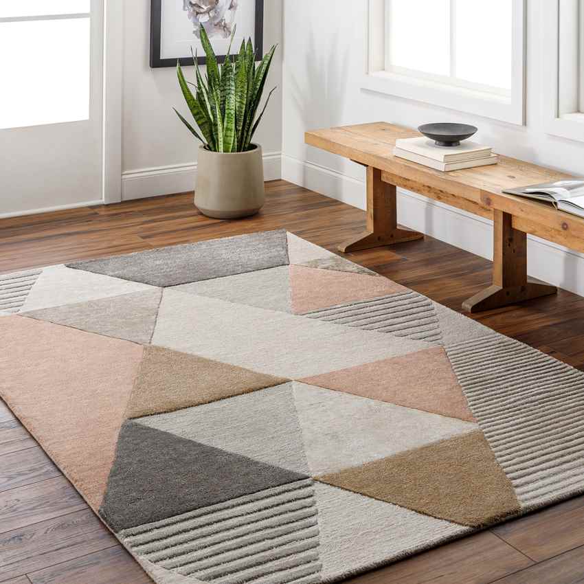 Long Grove Modern Pale Pink Area Rug