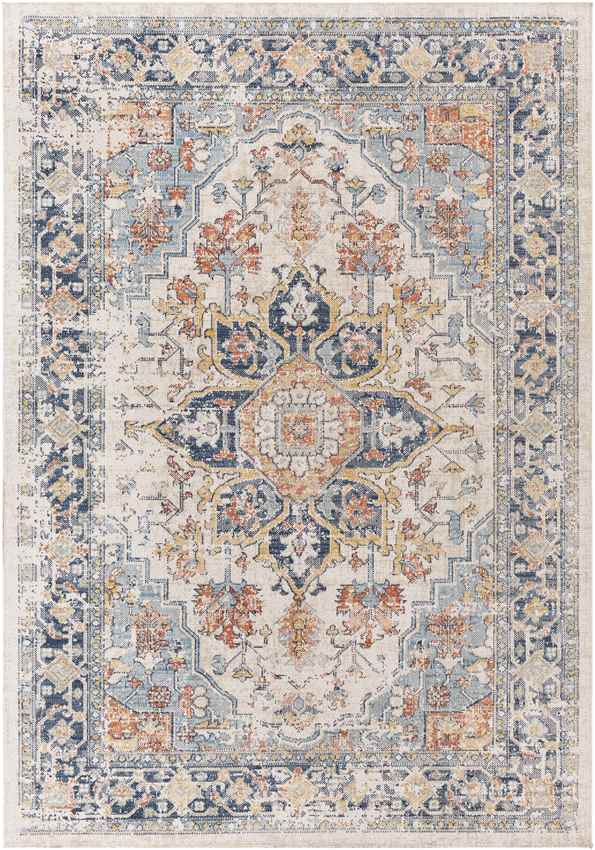 Bishop Hill Traditional Dark Blue Area Rug