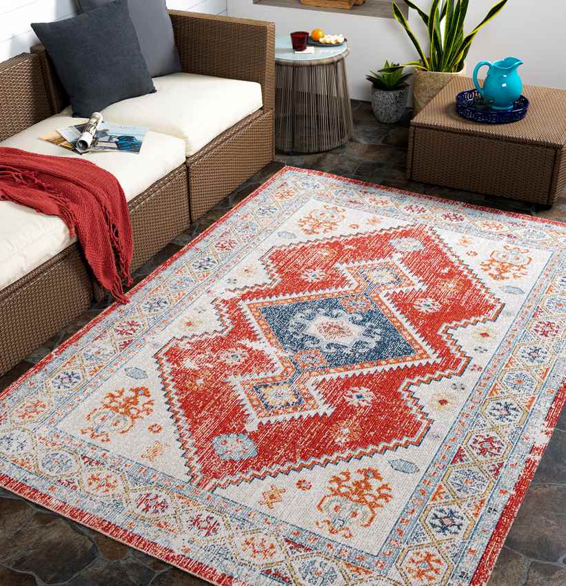 Bone Gap Global Bright Red Area Rug