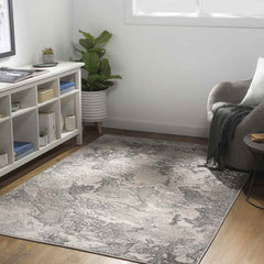Lake in the Hills Modern Light Gray Area Rug