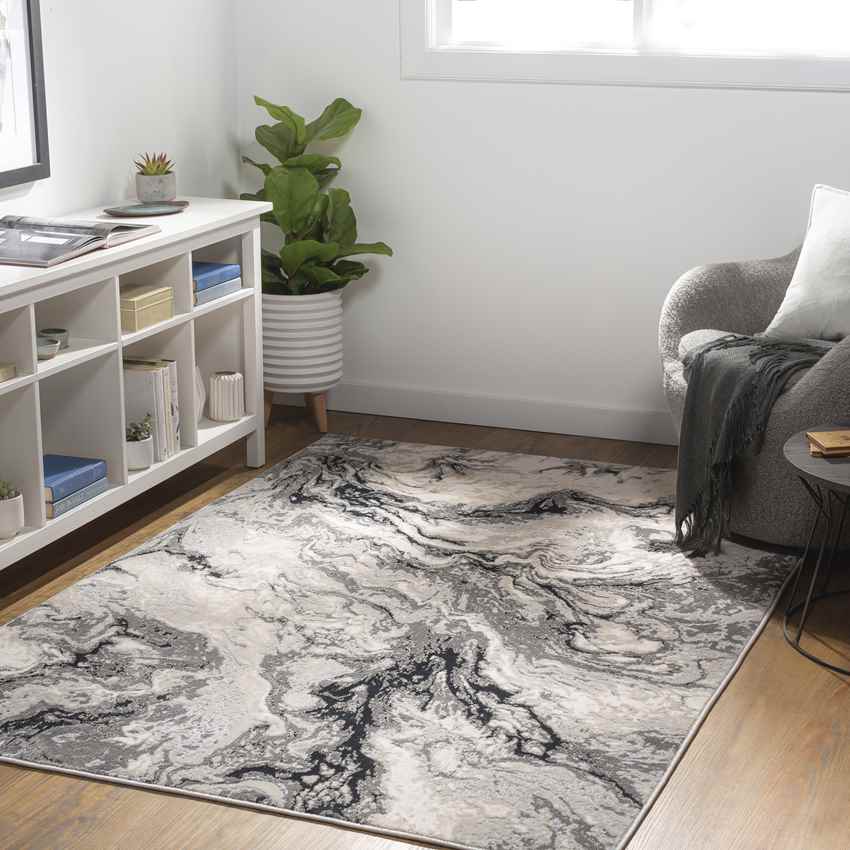 Lake Villa Modern Light Gray Area Rug