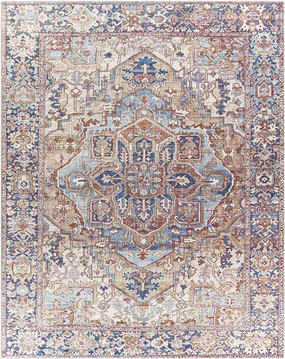 Manche Traditional Dark Brown Area Rug