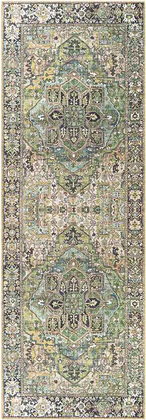 Manche Traditional Dark Green Area Rug