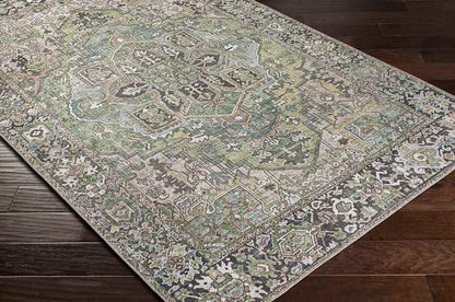 Manche Traditional Dark Green Area Rug