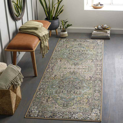 Manche Traditional Dark Green Area Rug