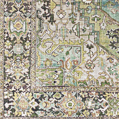 Manche Traditional Dark Green Area Rug