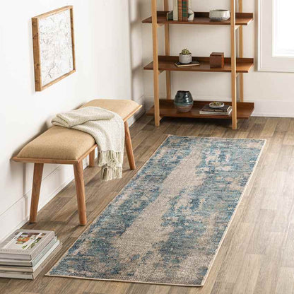 Trail Creek Modern Teal Washable Area Rug