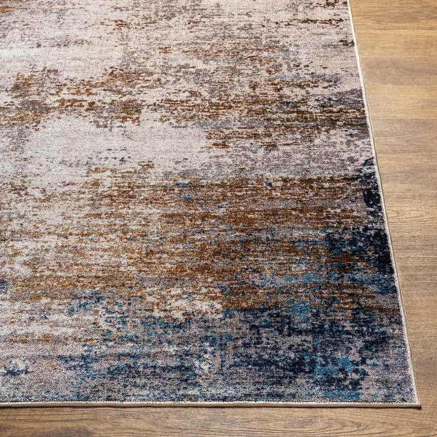 Vevay Modern Rust Washable Area Rug