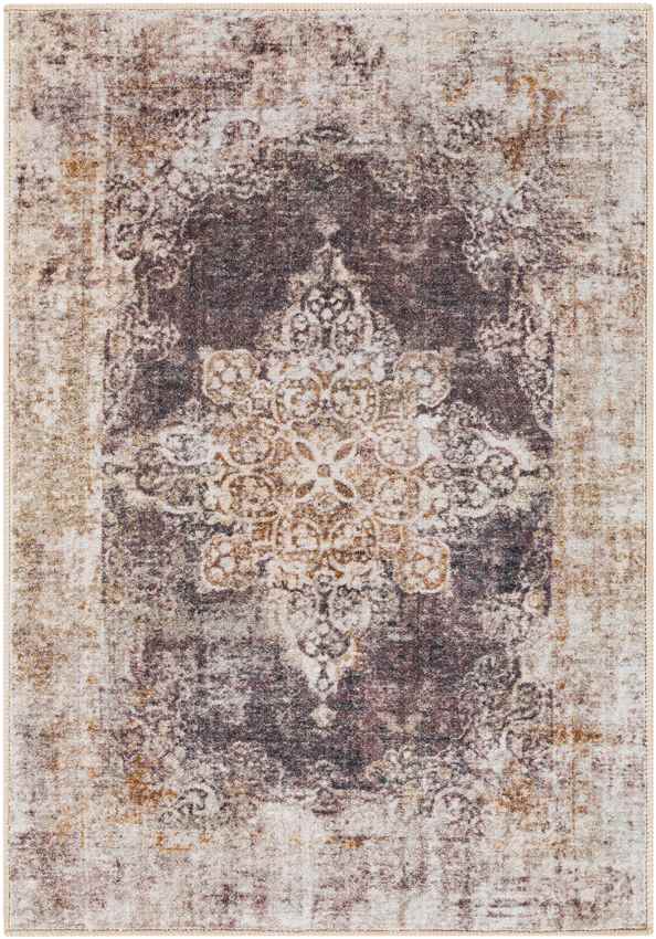 Wallace Traditional Coffee Washable Area Rug