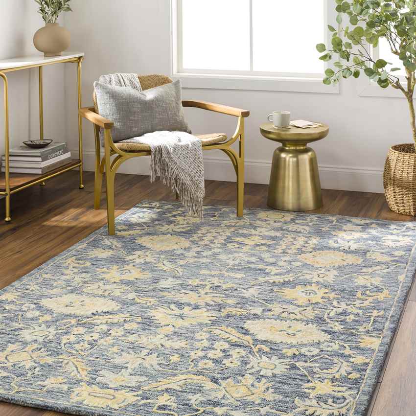 Hobart Traditional Dark Blue Area Rug