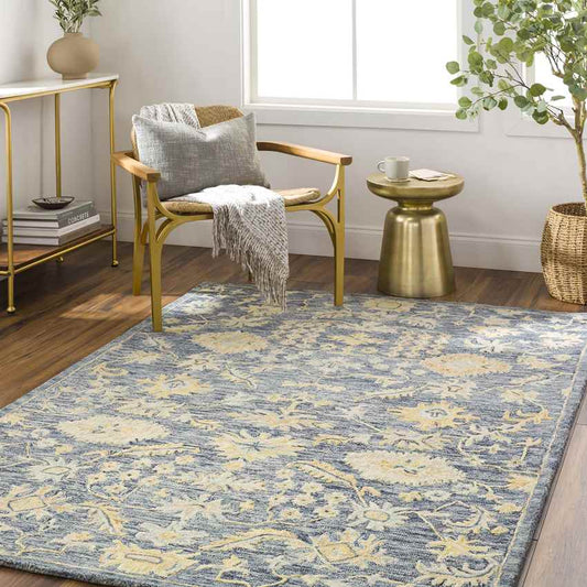 Hobart Traditional Dark Blue Area Rug