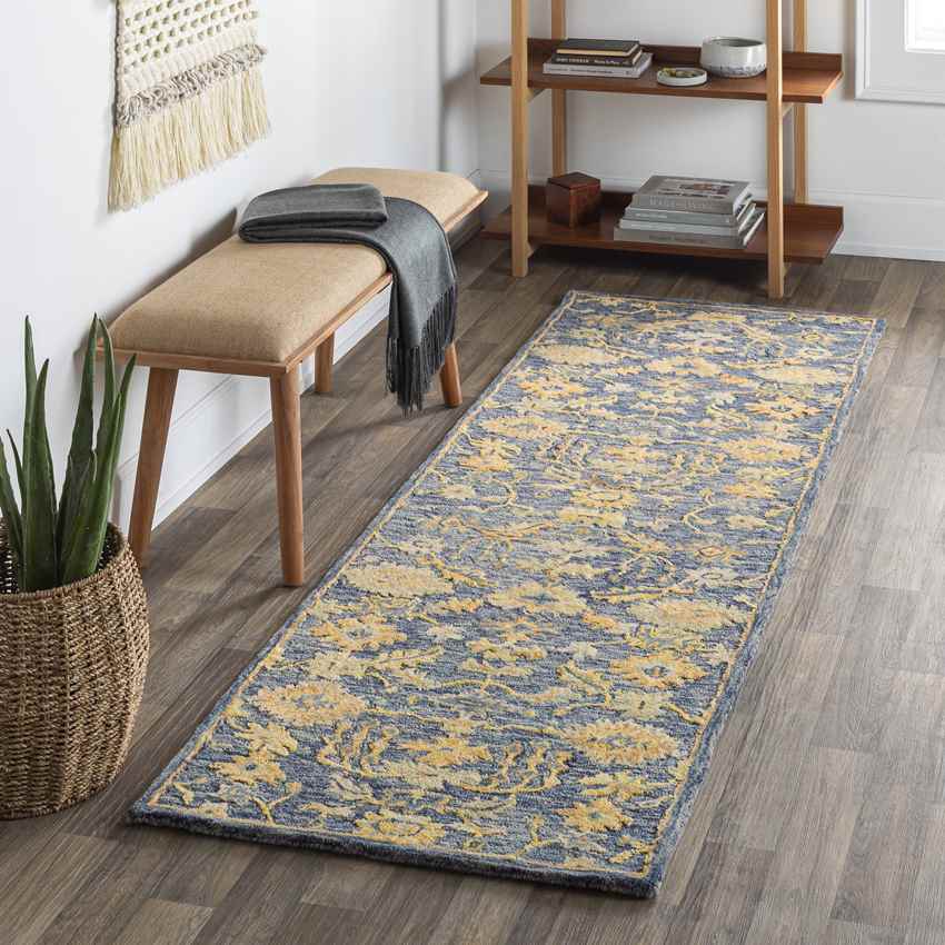 Hobart Traditional Dark Blue Area Rug