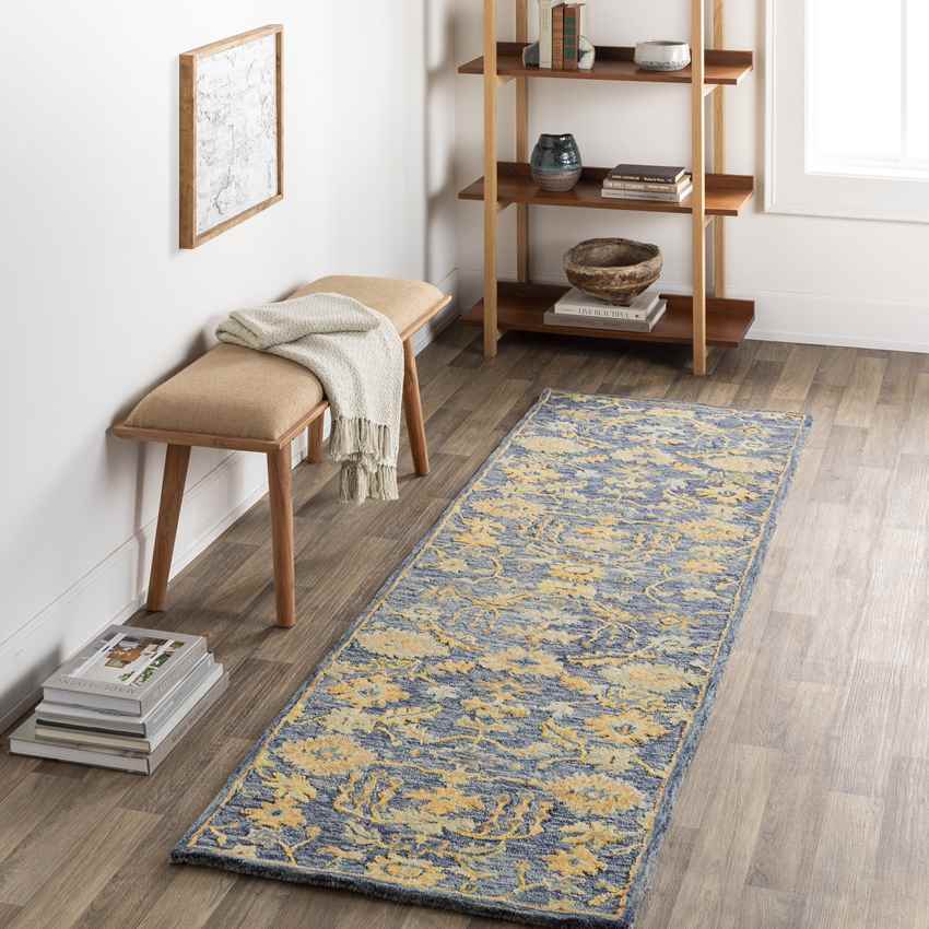 Hobart Traditional Dark Blue Area Rug