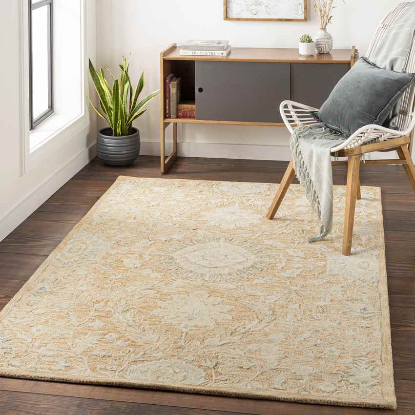 East Chicago Traditional Burnt Orange Area Rug