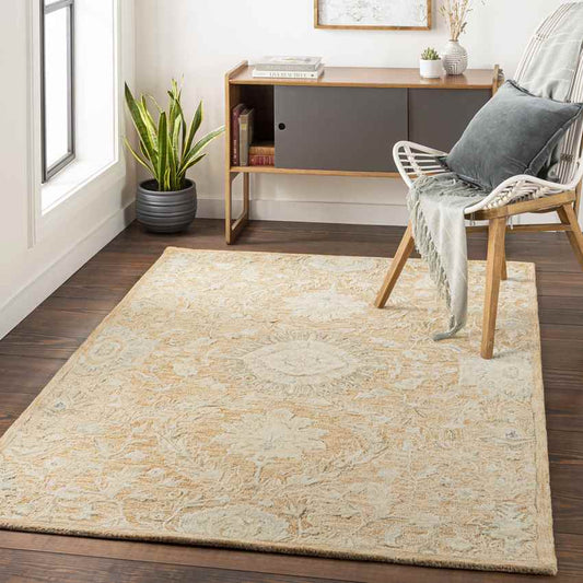 East Chicago Traditional Burnt Orange Area Rug