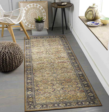 Paw Paw Traditional Tan Washable Area Rug